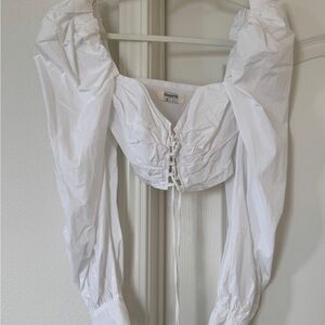 House of CB White Crop Top